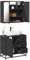 LAPOOH 2-TLG. Badmöbel-Set Schwarz Holzwerkstoff, Badezimmermöbel Set, Badezimmerschrank, Badschrank, Bathroom Furniture Sets, Bad Möbel Modern Set, Badmöbel - 3300895