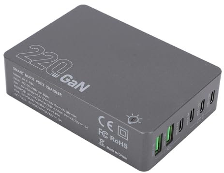 Desktop -Ladestation, 6 Port USB C -Ladegerät mit 4 Typ -C -Ports 2 USB -A -Ports für Laptop -Tablet -Telefon -Digitalkamera MP3 für Laptop -Tablet -Telefon. (EU-Stecker)