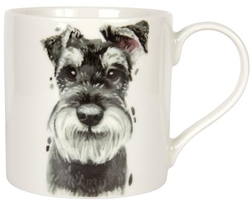 Lesser & PAVEY Schnauzer Mug Robert James Hull, Tea and Coffee Mugs for Hot Drinks | Fine China Printed Mugs for Kitchen & Home | Reusable Ceramic Cups for Every Occasion | Gifts for Women & Men