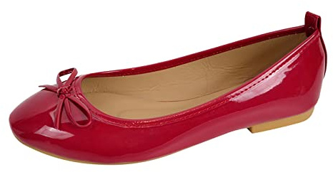 Women Bow Ballerina Shoes UK Sale Clearance Ballet Flats Shoe Slip on Patent Smart Office Formal Casual Dress Pumps Shoes Round Toe Ladies Dolly Ballet