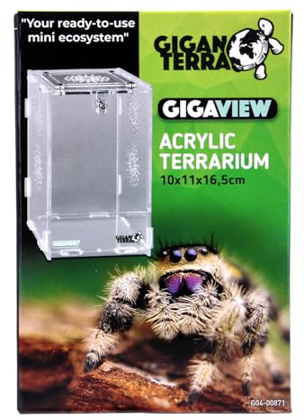 GIGANTERRA Easy Assemble Acrylic Clear 10 x 11 x 16.5 cm Terrarium For Reptiles, Amphibians with Ventilation