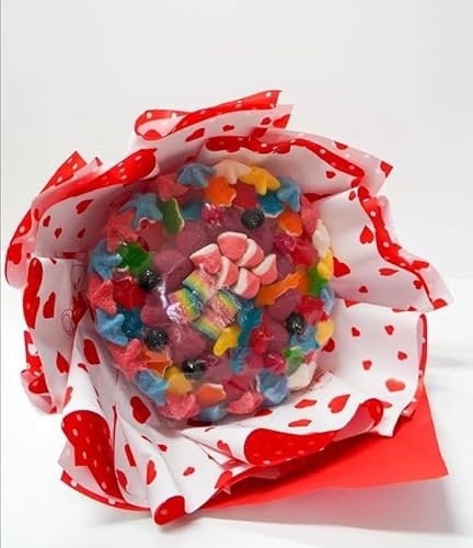 Chalando Candy Bouquet con Marshmallow, Bouquet Dolciario da Regalare con Caramelle Morbide in Forme e Colori Vari, Idea Creativa per Compleanni, Eventi Speciali, Anniversari e Feste (Marshmallow)