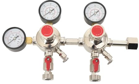 YILIKISS CO2 Doppel-Druckminderer 2 - Druck Anzeigen 0-6bar für Bier Zapfanlage