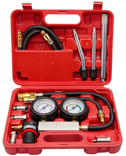 Kit di test di tenuta per cilindri, TU-21, kit tester di perdite per veicoli a motore, tester di compressione del motore, tester di perdita di pressione, doppio manometro, dispositivo di misurazione