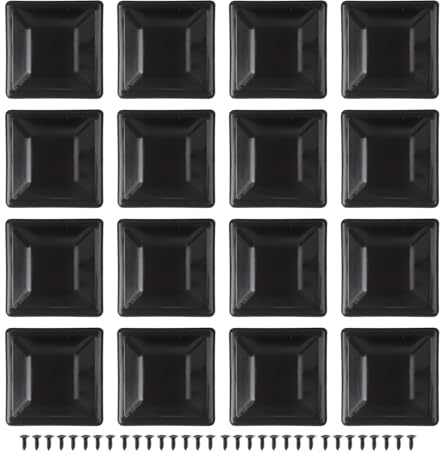JoyousMall Lot de 16 cache-poteaux en plastique noir pour poteaux de clôture carrés de 9 x 9 cm, résistants aux intempéries avec vis pour protection extérieure