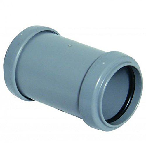 FLOPLAST 40mm Grey Pushfit Waste Pipe Coupling - Bag of 2