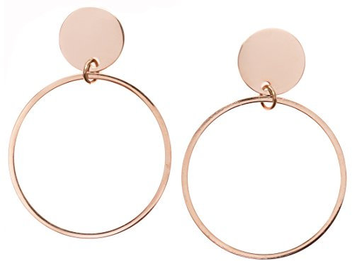 Happiness Boutique Damen Runde Ohrringe Creolen in Rosegold | Offen Kreis Hängeohrringe Schmuck Edelstahl