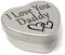 Perfect Way To Say I Love You. Beautiful Mini Silver Heart Gift Tin With Sweets, Present to say I Love You. Tin size 45mm x 45mm x20mm. (Daddy)