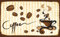 FORWALL Fototapete Vlies - Tapete Moderne Wanddeko Tassee Kaffee und Kaffeebohnen V4 (254cm. x 184cm.) AMF10001V4 Wandtapete Design Tapete Wohnzimmer Schlafzimmer