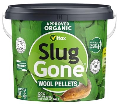 Vitax Slug Gone Wool Pellets, Natural, Organic Barrier To Protect Borders, Pots & Containers From Slugs And Snails, Long Lasting - 5L