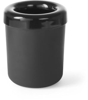 HENDI Tischabfallbehälter, Tischmülleimer, Abfallbehälter, oder Besteckbehälter, Farbe: Schwarz, ø130x(H)160mm, Melamine