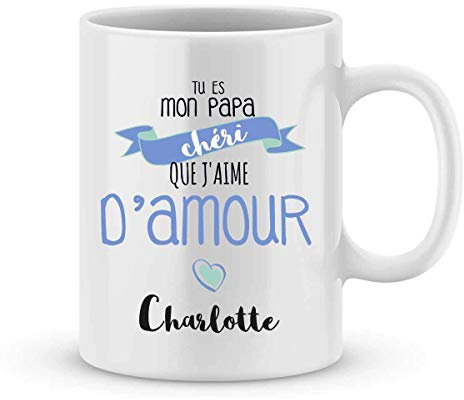Mug PAPA à personnaliser avec votre prénom - Cadeau personnalisé fête des pères - cadeau personnalisé papa Noël - anniversaire papa - mug papa