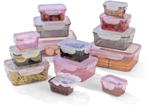 GOURMETmaxx Frischhaltedosen mit Deckel Klick-it 14-Dosen-Set | Aufbewahrungsbox für Meal Prep | Luftdichte, auslaufsichere & stapelbare Vorratsdosen mit Deckel | BPA-frei