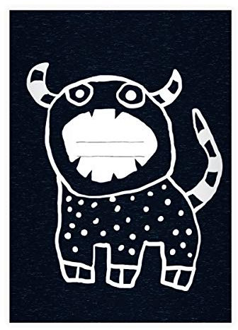 Kartenkaufrausch 2 coole Sorgenfresser DIN A4 Schulhefte, Schreibhefte mit Monster, schwarz Lineatur 27 (liniertes Heft 16 Blatt/32 Seiten) Notizheft, Kladde für Schule, Universität, Büro