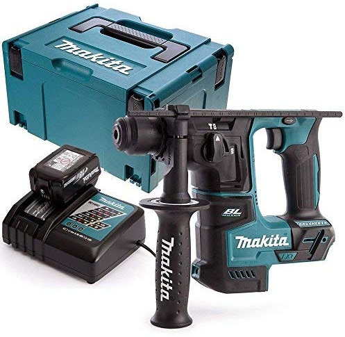 Makita DHR171 18V LXT Brushless SDS Plus Rotary Hammer 17mm with 1 x 5.0Ah Battery, Charger & Case
