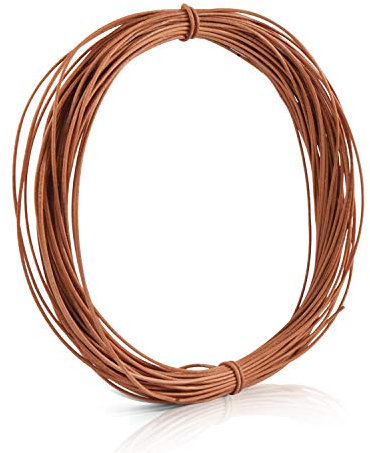 15M x 1mm Lederschnur Lederband aus echt Leder, Naturfarbe, Klassik Vintage Band Faden für Armband Ketten Schmuck DIY Handwerk - Natur Echtlederband von SOSMAR