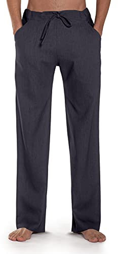 SCHAZAD Leinenhose Essential-Slim (Unisex), Farbauswahl, Made in Germany … (L, anthrazit)