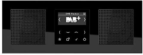 Jung Smart Radio DAB Komplett-Set Schwarz DABASW mit 2 Lautsprecher LSMA4SW und 3-Fach Rahmen A5583BFSW