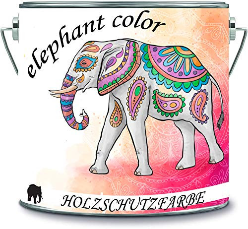 elephant color Holzschutzfarbe Holzlack Holzlasur wetterbeständiger Langzeitschutz Wetterschutzfarbe (100 ml, hell silber metallic)