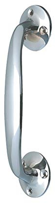Solmer LTD 152 mm Cabinet Bow Handles Brass Chrome Satin Door Drawer Pull Handle + Screws (Polished Chrome)