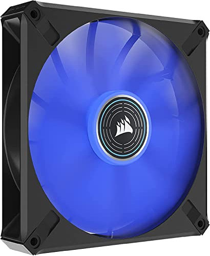 Corsair ML140 LED ELITE, 140 mm Ventilador PWM LED (Tecnología CORSAIR AirGuide, Rodamiento de Levitación Magnética, Funciona a Velocidades 1.600 RPM, Ocho LED, Ruido Reducido) Paquete Simple, Azul
