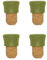 Fackelmann 687074 Lot de 4 bouchons en liège, Bouchons à bouteille en liège et plastique, Vert, Plastique bio, Acier inoxydable, 2,5x4cm