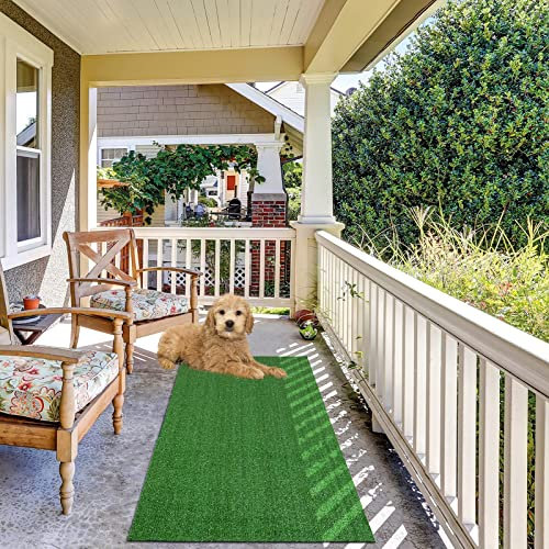 Rasenteppich 100 X 400 cm Florhöhe 20 Mm Outdoor-Teppich Wetterfest Realistische Synthetische Kunstrasenteppich Outdoor Meterware Artenteppich Outdoor Wasserfest Terassenteppich Aussen Grün