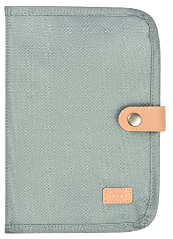 BÉABA, Protège Carnet de Santé, Genève, 2 Poches Intérieures, Bouton Pression, Tissu Imperméable, Vert sauge