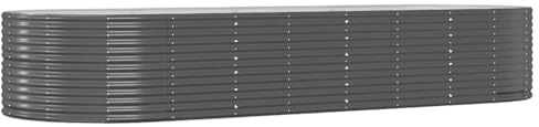 vidaXL Hochbeet, Wetterfestes Hochbeet für Garten Balkon Terrasse, Kräuterhochbeet zum Selber Bauen, Pflanzkasten aus Metall, Anthrazit Verzinkter Stahl