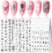 Nagelsticker Selbstklebend, 10 Blätter Nagel Aufkleber mit 1 Pinzette, 3D Schwarz und Weißen Nagel Stickers für Frauen Mädchen DIY Maniküre Dekoration Nageldesign