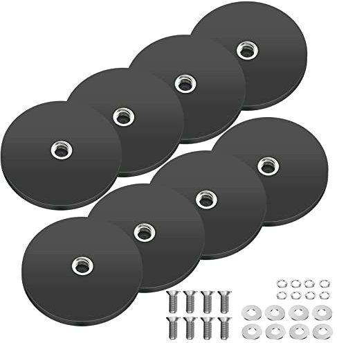 8 x Neodym Magnete Gummiert Ø 43mm mit M6 Gewinde, 10kg Haftkraft Magnetsysteme mit Gummimantelm, Gummi Runde Magnete mit Gewinde für Schrauben Öse oder Haken