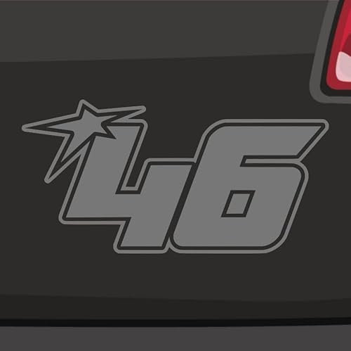 Generisch Startnummer 46 Aufkleber Sticker Auto Start Run Race Zahl MTB Motorrad 29x14,5cm Farbe: Silber