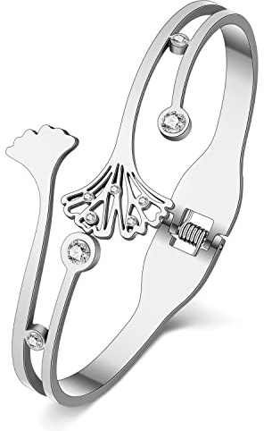 RAIDIN Gold Armreif Armband für Damen Mädchen 18K Gold plattiert Edelstahl zierlich Strass Kristall Akzent Blatt Manschette Armbänder Modeschmuck für Geschenke