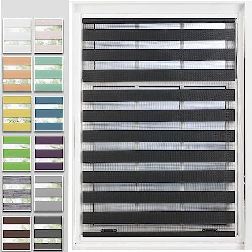 Verdunkelungsrollo Thermorollo 95x240cm Dachfenster Verdunkelung Sonnenschutz Seitenzugrollo Sonnenschutz Rollo inkl. Montagematerial, für Fenster & Tür, Dunkelgrau