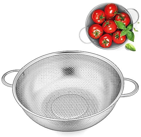Passoire de cuisine avec poignées, passoire à pâtes en inox Ø 22 cm, panier passoire dessus, pour égoutter les pâtes, légumes et fruits, riz, passe au lave-vaisselle