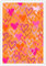 BNGFDV Funky Heart Aquarell Poster Leinwand Wandkunst für Zuhause/Büro/Schlafzimmer Dekor – Herz Liebe Ästhetik Teen Mädchen Rosa Orange Wohnzimmer Dekoration Drucke 40,6 x 61 cm ungerahmt