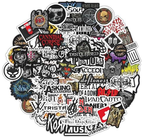 BulbaCraft Adesivi leggendari rock band - Decalcomanie per laptop Heavy Metal - Adesivi in vinile per adulti, adesivi rock e decalcomanie, regali per donne e uomini