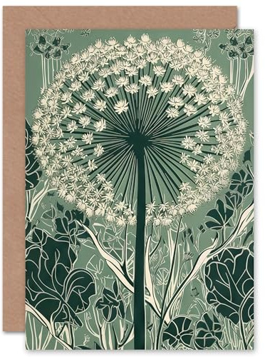 Single Allium Flower Wildflower Spring Bloom Nature for Him or Her Man Woman Birthday Thank You Congratulations Blank Art Greeting Card