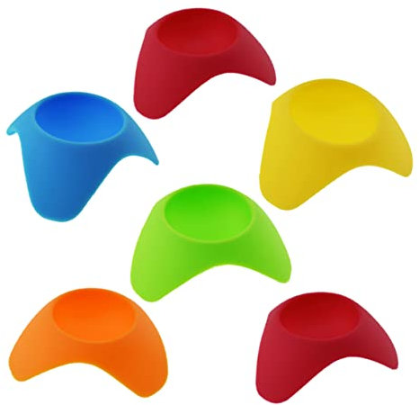 Zerodeko 6 Pezzi Uova Di Ceramica Contenitore Per Uova Coppa Per Uova in Camicia Tazze Per Uova in Camicia Contenitori in Silicone Porzione Di Uova Staffa Del Sedile