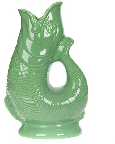 Gurgly Iconique Pois Glug Jug Grand 28 cm 1,4 L – Pichet à Eau de Poisson, Vase à Poisson Décoratif, Ornement, Carafe