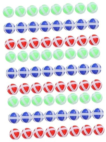 Abaodam 72 STK Klebriges Ballspielzeug Dartkugel Indoor-Spiel Fangen Klebriges Spiel Stoff Klebrig Ersatzpfeil Reifenwulsthalter Ballfangspiel Sicher Outdoor-wurf Saugnapf PVC Kind Darts