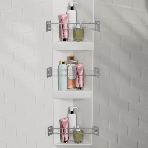 FOCSPROD Lot de 3 Barres de Rangement d'angle de Douche pour véhicule récréatif, 19 à 34 cm, Barre de Rangement pour Caravane de Voyage, Barre d'étagère d'angle en Acier Inoxydable pour Camping-Car