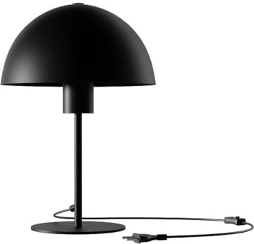 Liadomo Tischleuchte Helena – moderne Pilzform – Nachttischlampe – Schwarz – Höhe: 38 cm – mit Kabel – E27-Fassung – exkl. Leuchtmittel