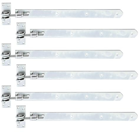 Alberts 846022 Ladenband | gerade, Abschluss abgerundet, verstellbar um 30 mm | galvanisch verzinkt, Dickschichtschutz | 460 x 40 mm | 6er Set