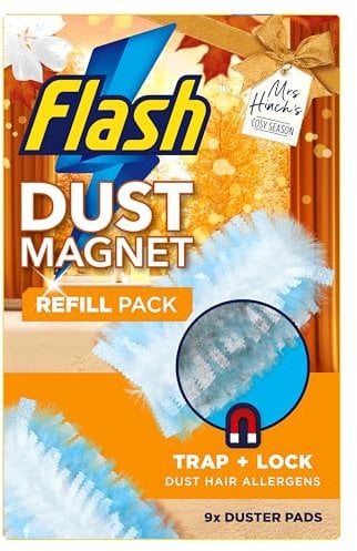 Flash Dust Magnet Mrs Hinch's Cosy Season Duster Scented Refills 9ct, Traps & Locks Up Dirt & Hair In No Time