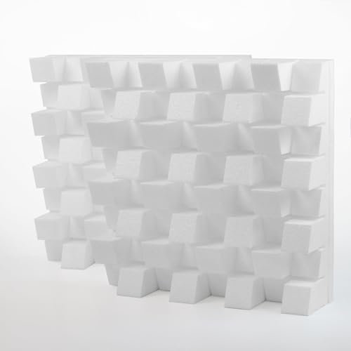 2er-Pack – Styropor-Akustikdiffusor «SIRIUS-S» | 2D-Diffusor | Reflexion – Diffusion | Größe: 50 x 50 x 15,3 cm | Modell: [SIRIUS-Styrofoam (150mm) | Weiß]
