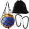 Basketballrucksack mit Netztasche, Basketball Zubehör, Rucksacktasche, Basketballtasche, Netztasche mit Karabiner, Netztasche für Fußball, Basketball