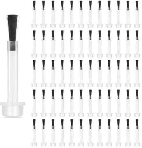 Replacement Nail Polish Brush Kit 60 Pieces Disposable Nail Brushes Replacement Nail Art Brush Set with Handle Dip Powder Liquid Replacement Brush Soft Bristles Nail Brushes for DIY Nail Art Salon