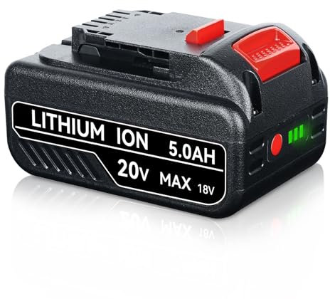 DASNITE 5000mAh Li-ion Ersatzakku für Dewalt 18V Akku 20V Max 5,0Ah DCB200 DCB204 DCB203 DCB201 DCB180 DCB181 DCB182 Kompatibel mit DeWalt 18V 20V Max Lithium Batterie & Elektrowerkzeuge