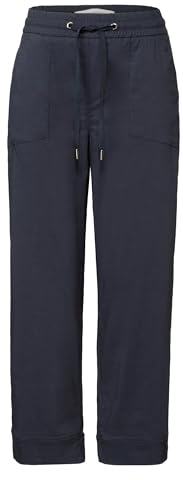 STREET ONE Damen 3716622 Casual Fit Hose mit Turn-Up, Deepwater Blue, 40W x 28L